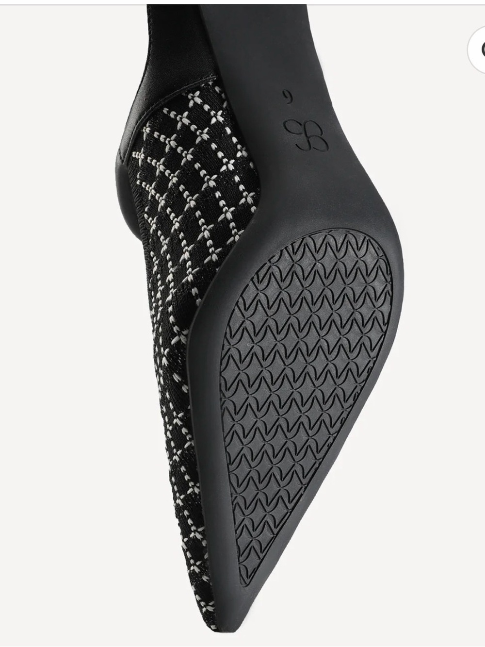 Cozy Island Black Tweed Pointed Mary Jane Heels - Picture 5 of 6